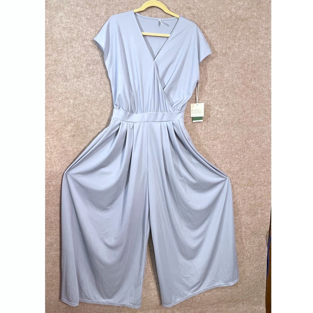 HALARA Light Blue Wide-Leg Jumpsuit